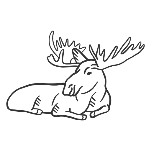 Moose elk hoof muzzle antler doodle PNG Design