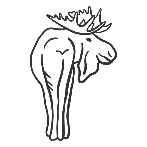 Doodle de chifre de focinho de alce Desenho PNG