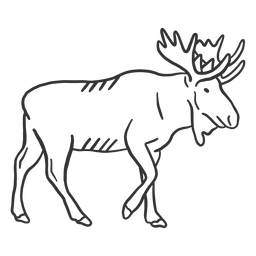 Moose Hoof Elk Muzzle Antler Doodle PNG & SVG Design For T-Shirts