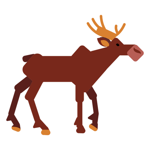 Moose hoof elk muzzle antler rounded flat PNG Design