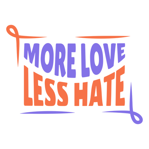 Adesivo de mais amor menos ódio Desenho PNG