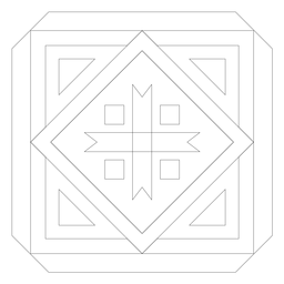 Linha quadrada do losango com flecha em mosaico Desenho PNG