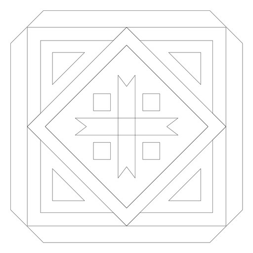 Linha quadrada do losango com flecha em mosaico Desenho PNG