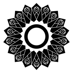 Mosaic circle flower petal detailed silhouette Transparent PNG