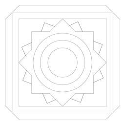 Círculo de mosaico flor linha quadrada Desenho PNG