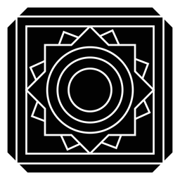 Mosaic square black PNG Design