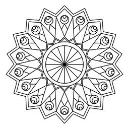 Mosaic circle sunflower figure stroke PNG Design