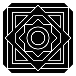 Mosaic flower circle square rhomb detailed silhouette PNG Design
