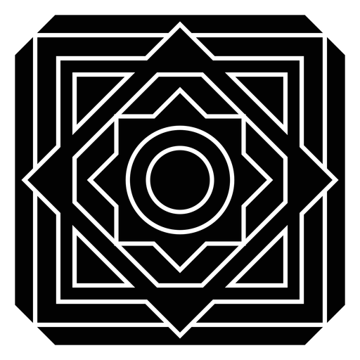 Ausführliche Silhouette der quadratischen Raute des Mosaikblumenkreises PNG-Design