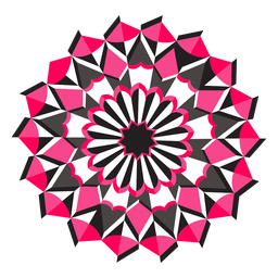 Mosaic flower figure badge sticker PNG Design