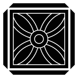Mosaic flower petal square detailed silhouette PNG Design
