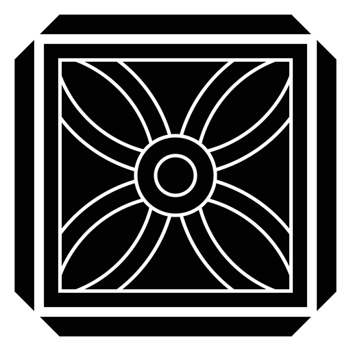 Detaillierte Silhouette des Mosaikblumenblattquadrats PNG-Design