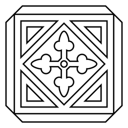 Mosaic circle arrow rhomb stroke PNG Design