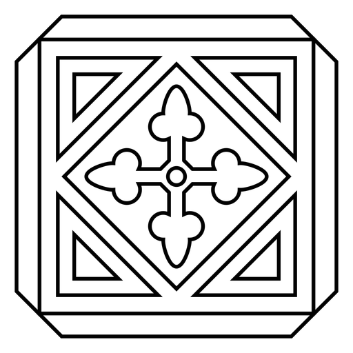 Mosaico círculo flecha rombo trazo Diseño PNG