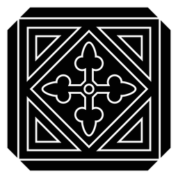 Mosaic circle arrow rhomb triangle detailed silhouette PNG Design
