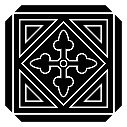Mosaic circle arrow rhomb triangle detailed silhouette