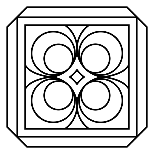 Mosaic circle rhomb stroke