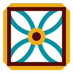 Mosaic flower square petal flat PNG Design