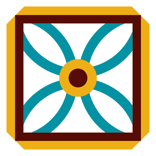 Quadratische Blütenblattfläche der Mosaikblume PNG-Design