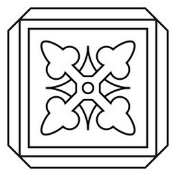 Traço de seta quadrada em mosaico Desenho PNG