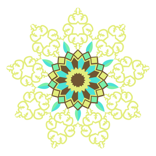 Silueta detallada de flor de red de mosaico Diseño PNG