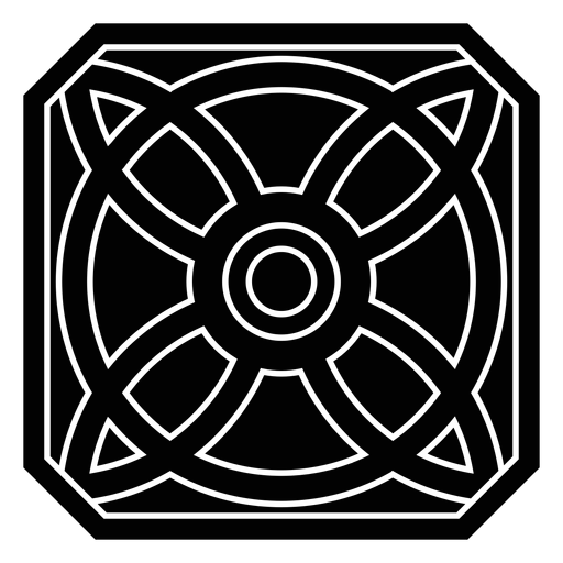 Círculo de flor de pétalo de mosaico silueta detallada Diseño PNG