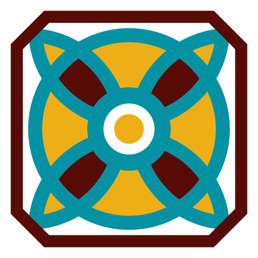 Círculo de flor de pétalo de mosaico plano Diseño PNG