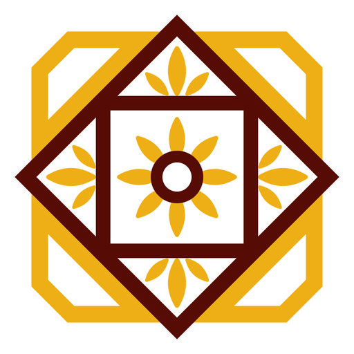 Mosaic petal flower circle rhomb flat PNG Design