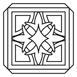 Traço de flor de pétala em mosaico Desenho PNG