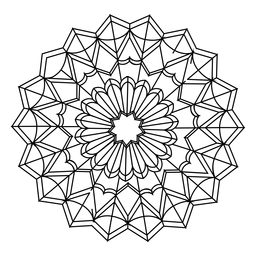 Etiqueta engomada cuadrada de la insignia de la flor del pétalo del mosaico