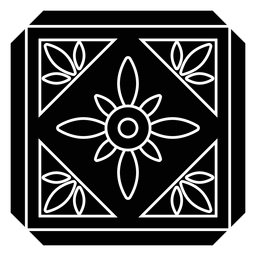 Silhueta quadrada de flor pétala de mosaico Desenho PNG