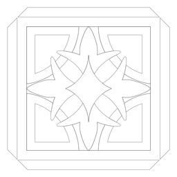 Linha quadrada de flor pétala de mosaico Desenho PNG