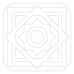 Círculo de losango em mosaico linha de flores Desenho PNG