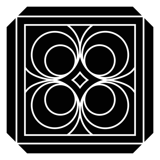 Silhueta detalhada do mosaico do círculo do losango Desenho PNG