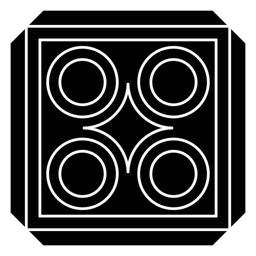 Quadratische Silhouette des Mosaik-Rautenkreises PNG-Design