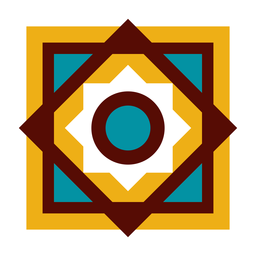 Mosaic rhomb circle square flower flat PNG Design