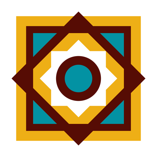 Mosaic rhomb circle square flower flat PNG Design