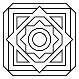 Mosaic rhomb circle square flower stroke PNG Design