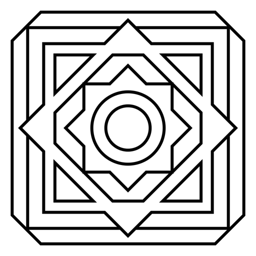 Mosaic rhomb circle square flower stroke PNG Design