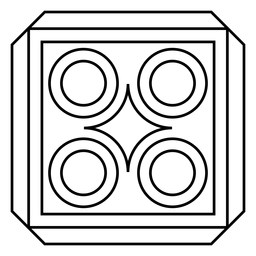 Mosaic rhomb circle square stroke PNG Design