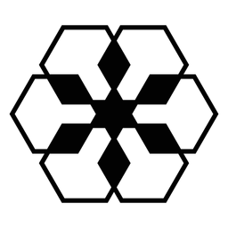 Silhueta detalhada do hexaedro em losango em mosaico Desenho PNG