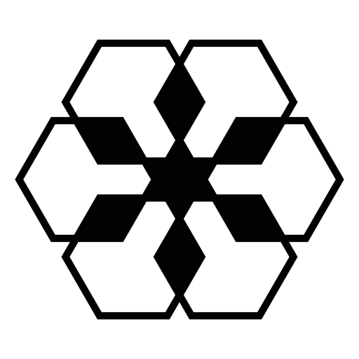 Silhueta detalhada do hexaedro em losango em mosaico