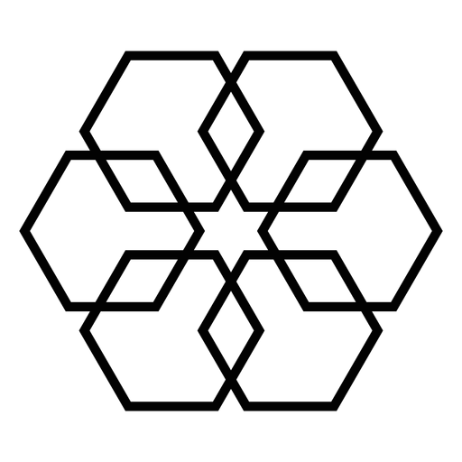 Mosaic rhomb hexahedron stroke PNG Design