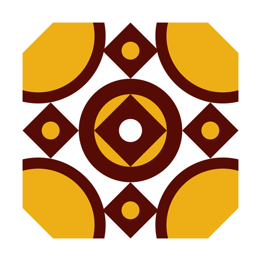 Mosaico quadrado com círculo plano Desenho PNG