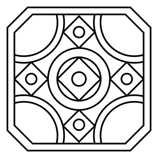 Mosaik quadratischer Kreisstrich PNG-Design