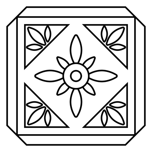 Curso de flor de pétala quadrada em mosaico Desenho PNG
