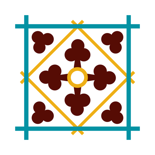 Mosaico quadrado rhomb plana