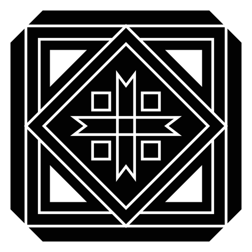 Detaillierte Silhouette des quadratischen Rauten-Dreiecks des Mosaiks PNG-Design