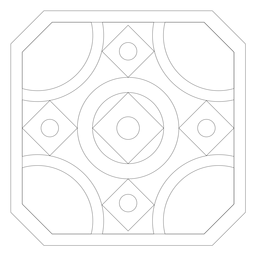 Línea de círculo de rombo cuadrado mosaico Diseño PNG