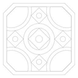 Mosaic square rhomb circle line PNG Design
